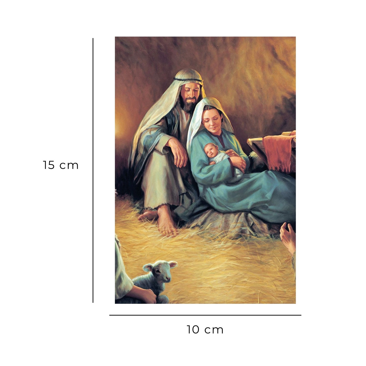 Cartolina Santa Famiglia. Sul retro "Lode a San Giuseppe"