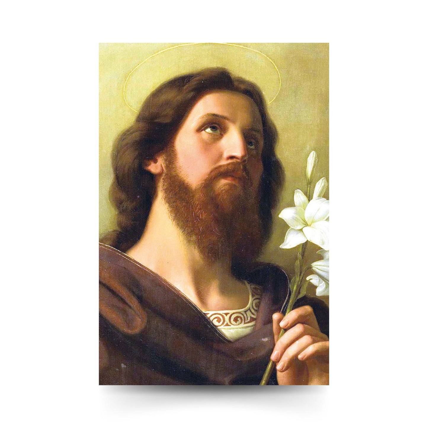 Cartolina San Giuseppe. Sul retro "San Giuseppe, tutti speriamo e confidiamo in te"