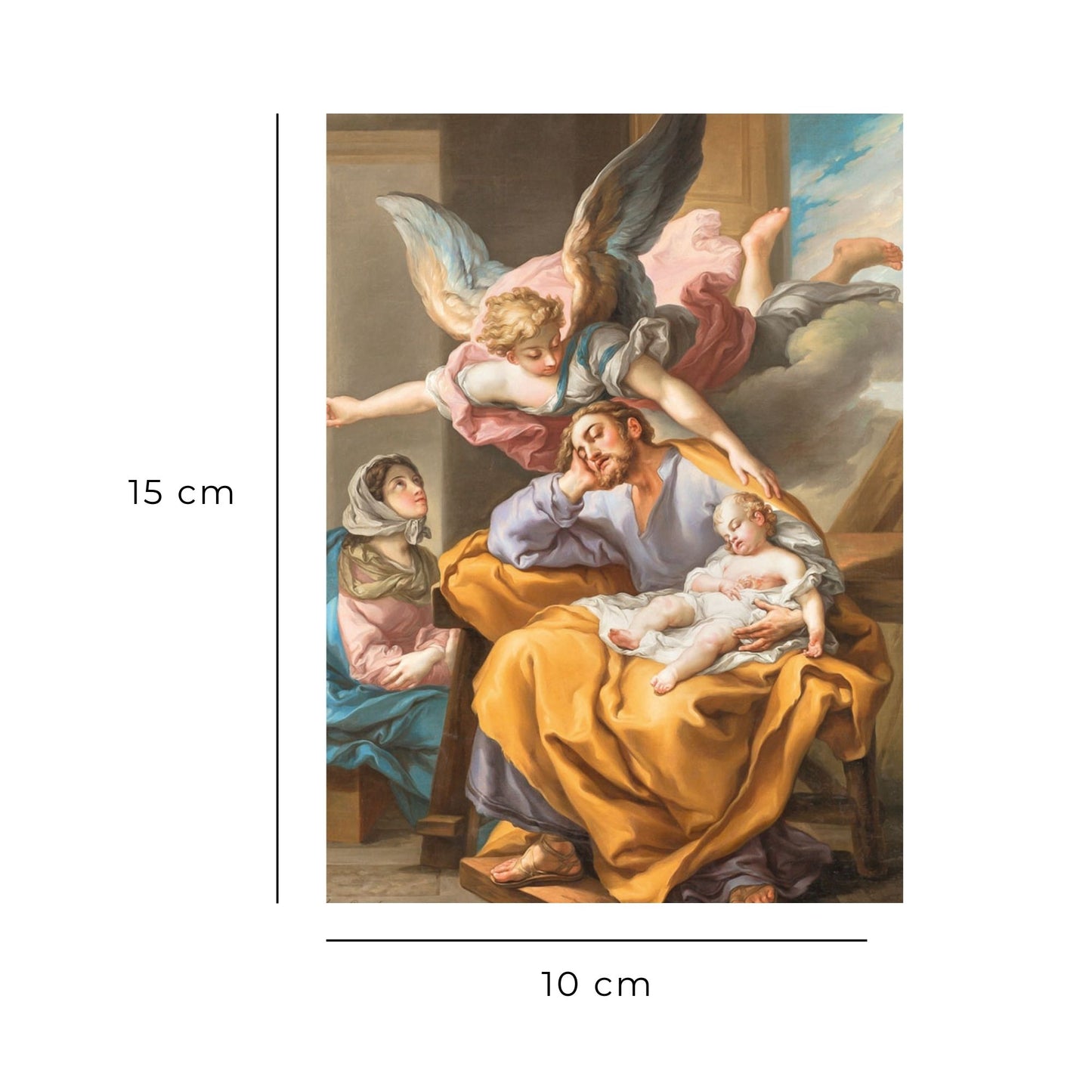Cartolina Santa Famiglia. Sul retro "A San Giuseppe dormiente"