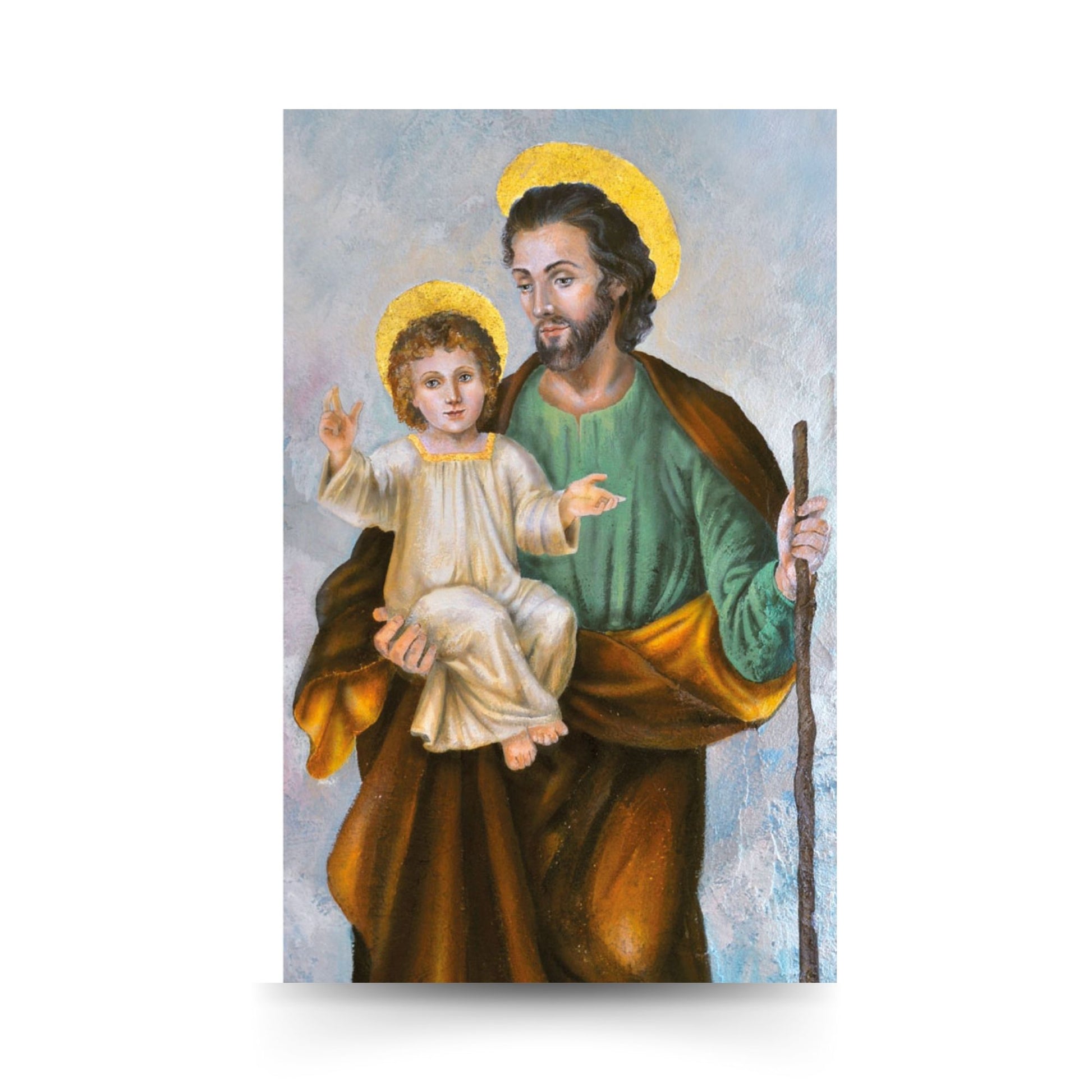 Cartolina San Giuseppe e Gesù Bambino. Sul retro "Padre di Gesù"
