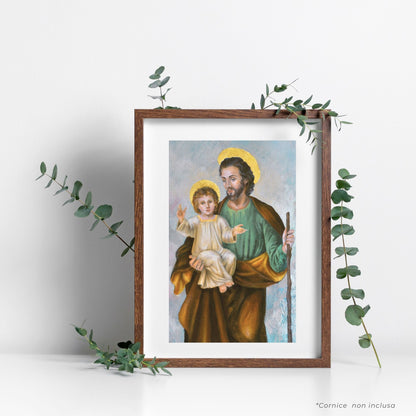 Cartolina San Giuseppe e Gesù Bambino. Sul retro "Padre di Gesù"