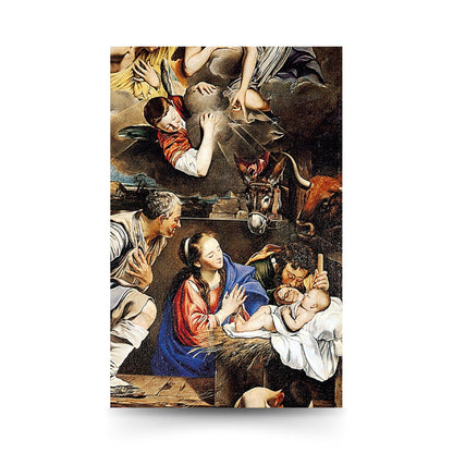 Cartolina Santa Famiglia. Sul retro "San Giuseppe custode di Gesù"
