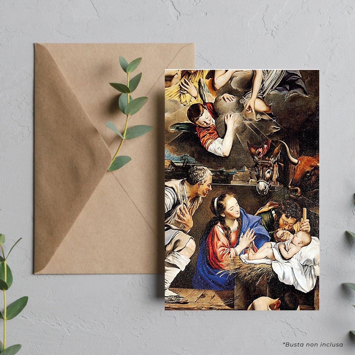 Cartolina Santa Famiglia. Sul retro "San Giuseppe custode di Gesù"