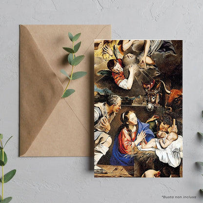 Cartolina Santa Famiglia. Sul retro "San Giuseppe custode di Gesù"