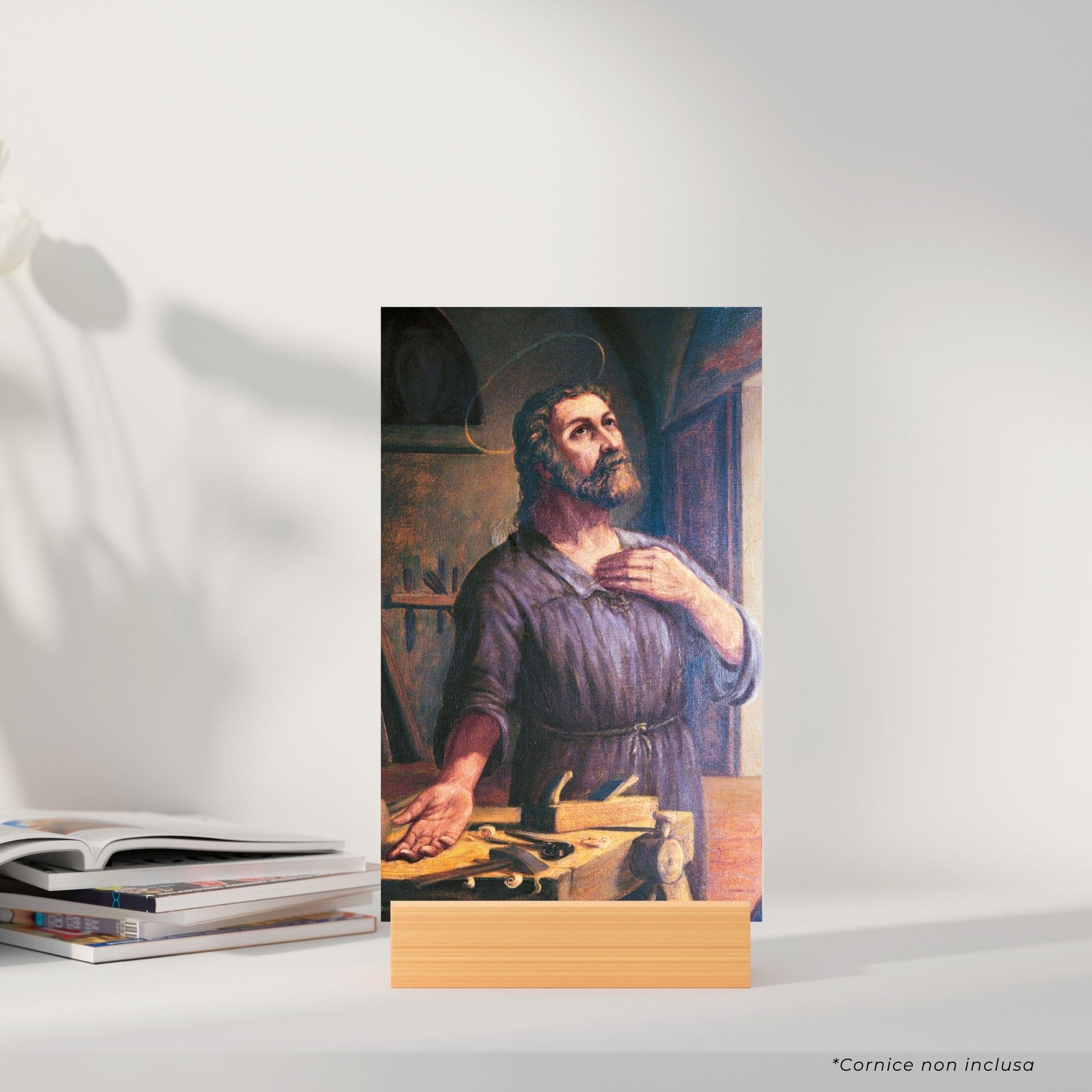 Cartolina San Giuseppe lavoratore. Sul retro "Patrono dei lavoratori"