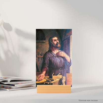 Cartolina San Giuseppe lavoratore. Sul retro "Patrono dei lavoratori"
