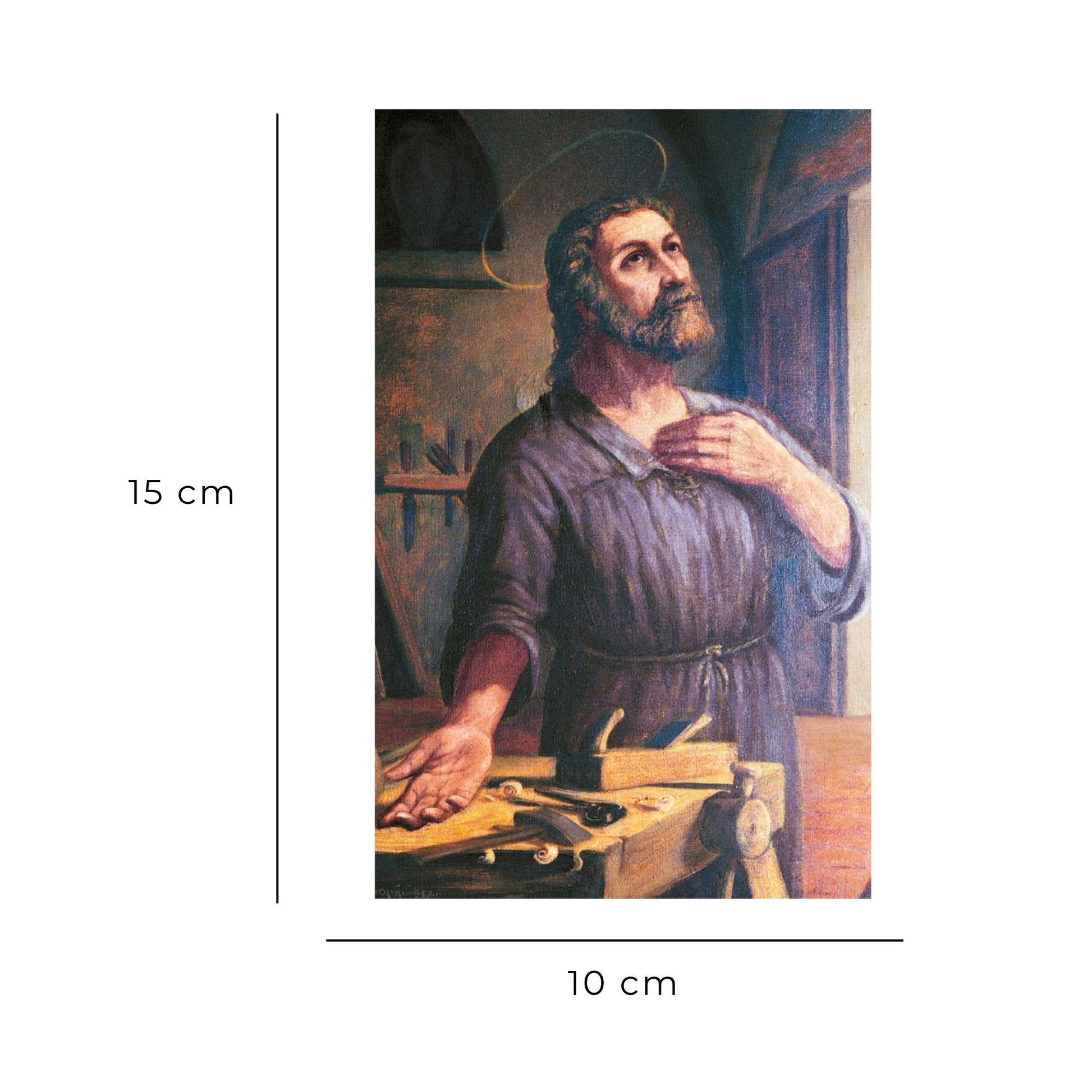 Cartolina San Giuseppe lavoratore. Sul retro "Patrono dei lavoratori"