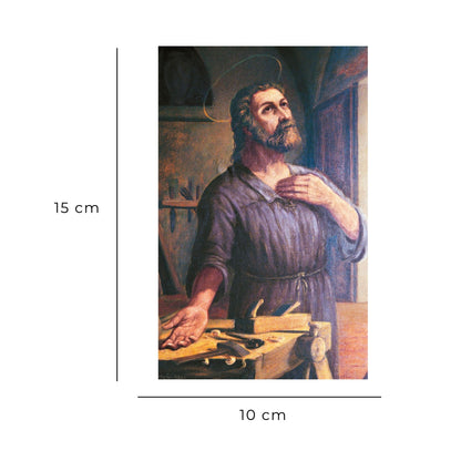 Cartolina San Giuseppe lavoratore. Sul retro "Patrono dei lavoratori"