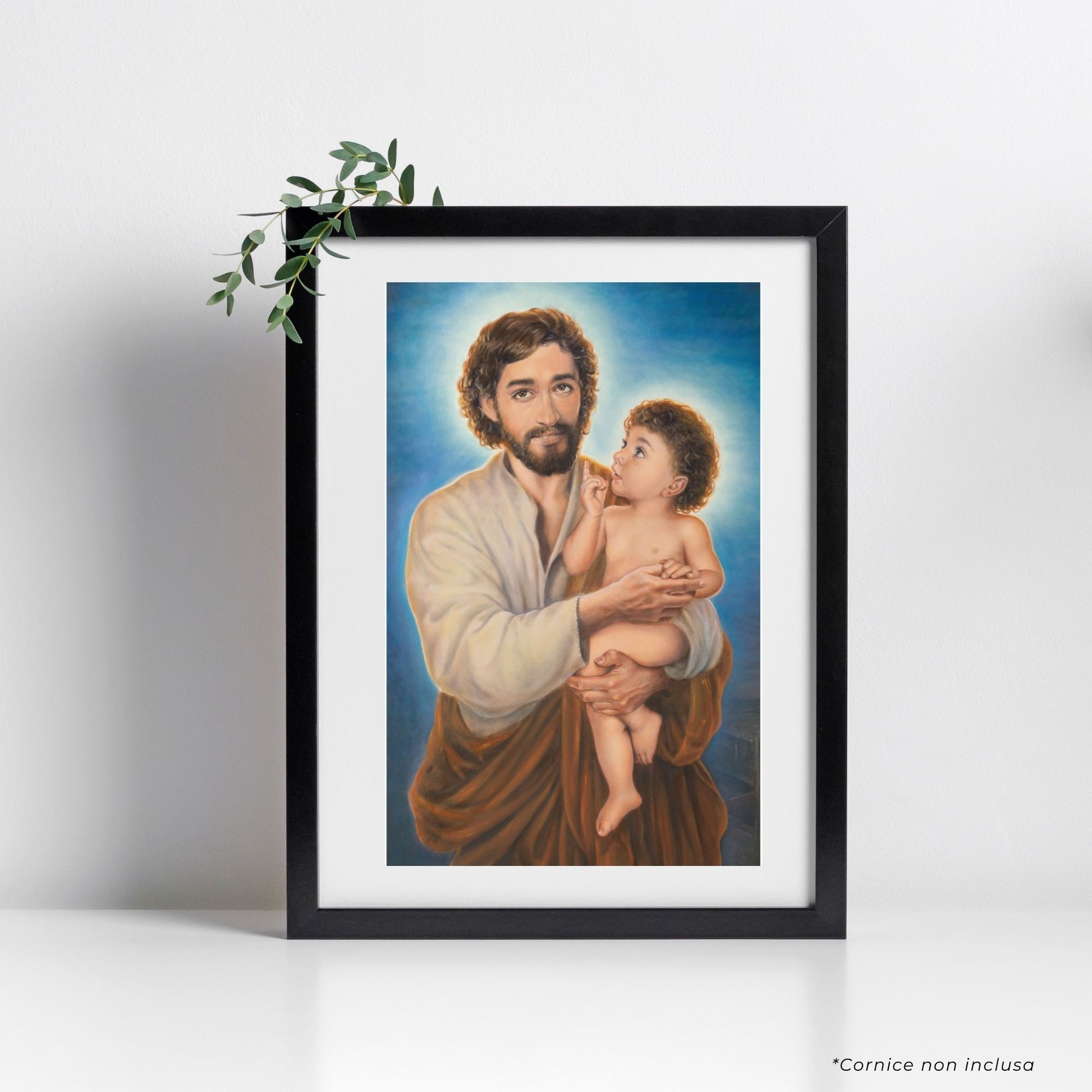 Cartolina san Giuseppe (dipinto di Dawid K.). Sul retro "A te, o beato Giuseppe"