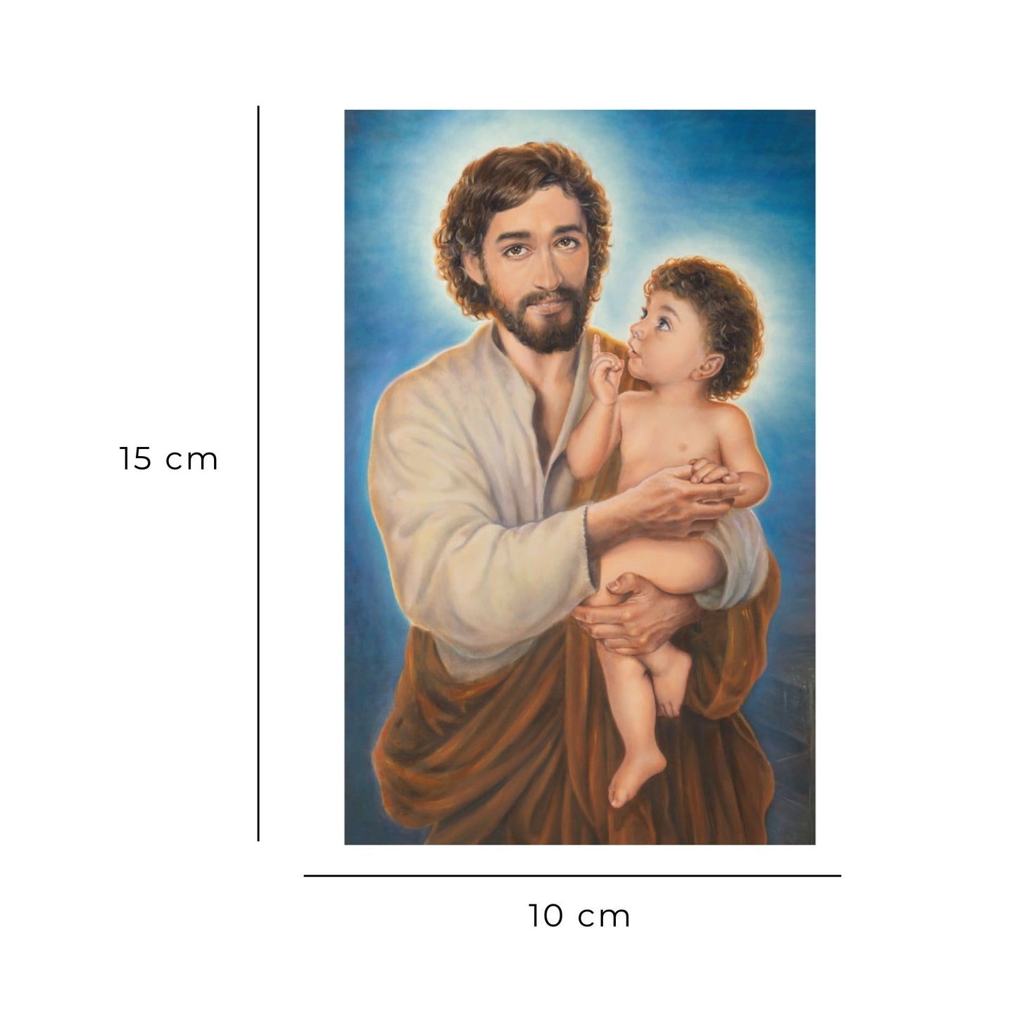 Cartolina san Giuseppe (dipinto di Dawid K.). Sul retro "A te, o beato Giuseppe"