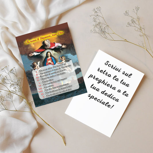 Cartolina 10 comandamenti. Retro bianco