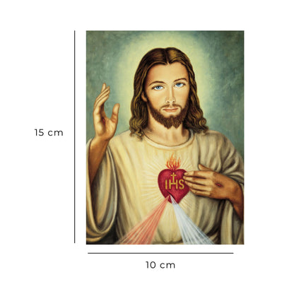Cartolina sacro cuore misericordioso di Gesù. Retro bianco