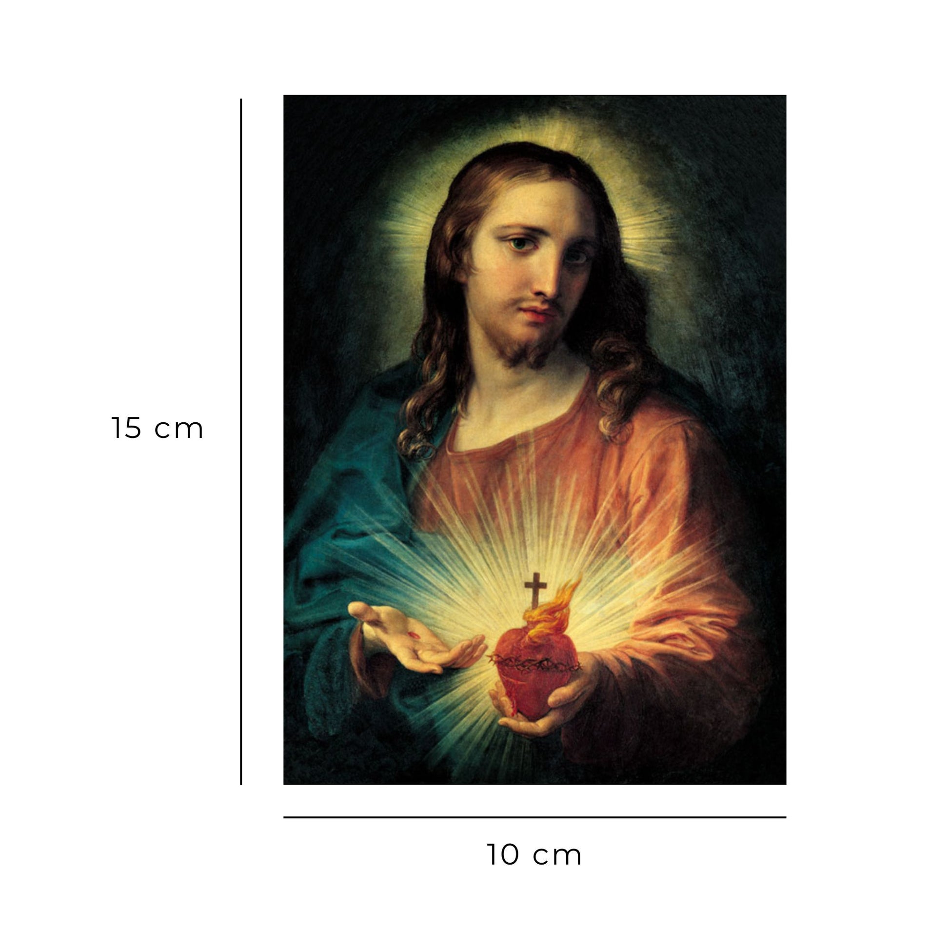 Cartolina sacro cuore di Gesù. Retro bianco