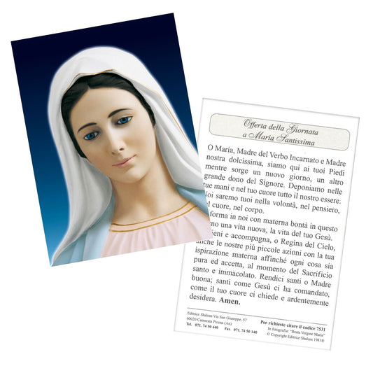 Santino Madonna frontale "Offerta della giornata a Maria"