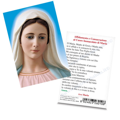 Santino Madonna frontale "Affidamento e consacrazione al cuore immacolato di Maria"