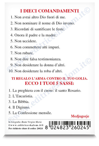 Santino Madonna profilo "I dieci comandamenti e i tuoi cinque sassi"