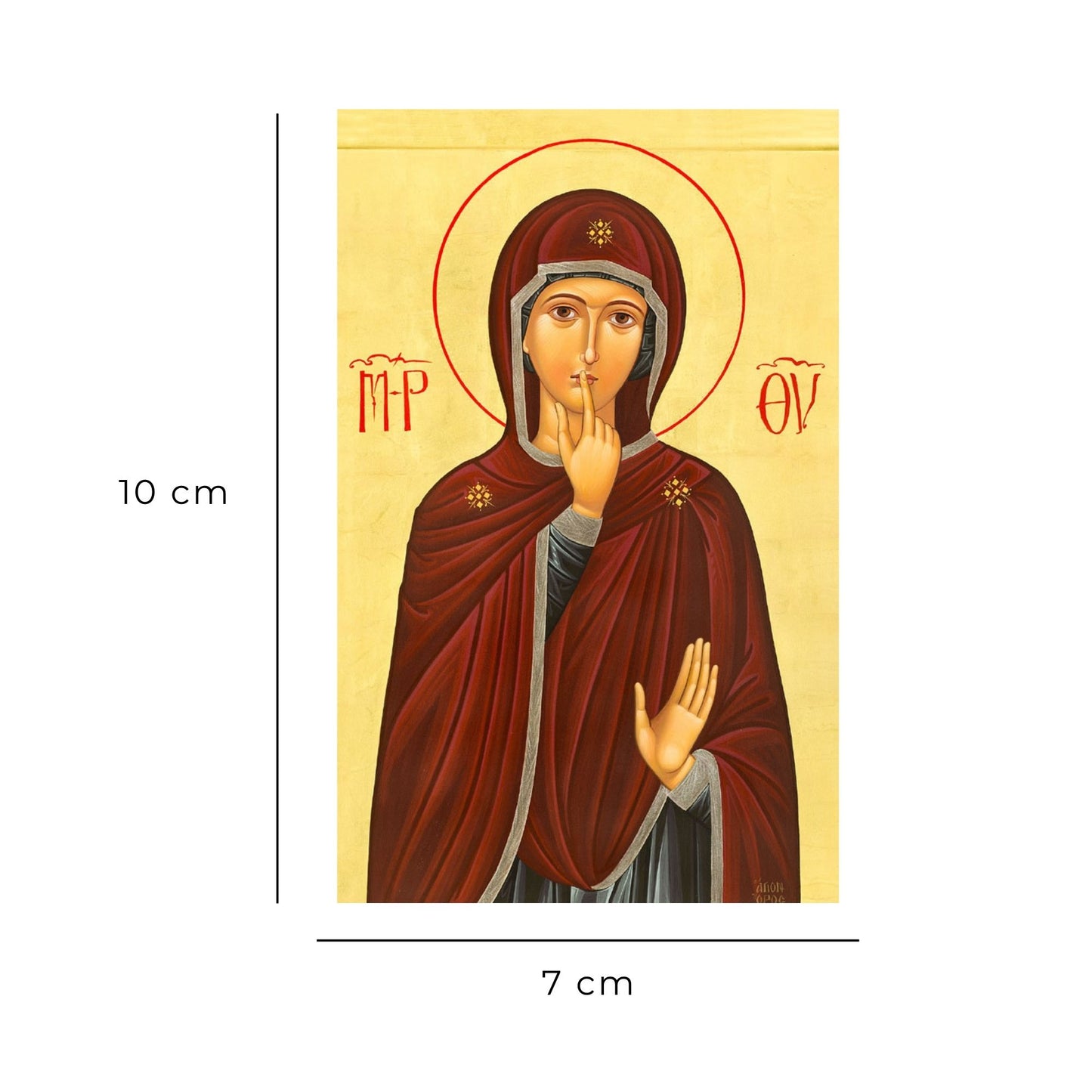 Santino Madonna del silenzio con retro preghiera "Alla Vergine del Silenzio"