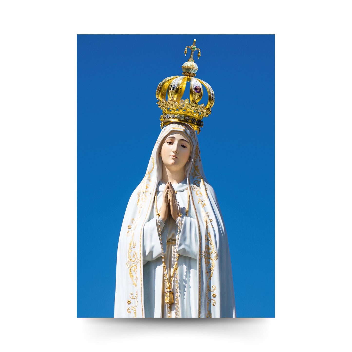 Santino Madonna di Fatima con retro "Preghiera alla Vergine del Rosario di Fatima"