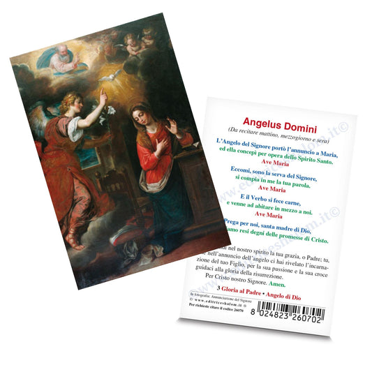 Santino annunciazione del Signore. Sul retro "Angelus Domini"