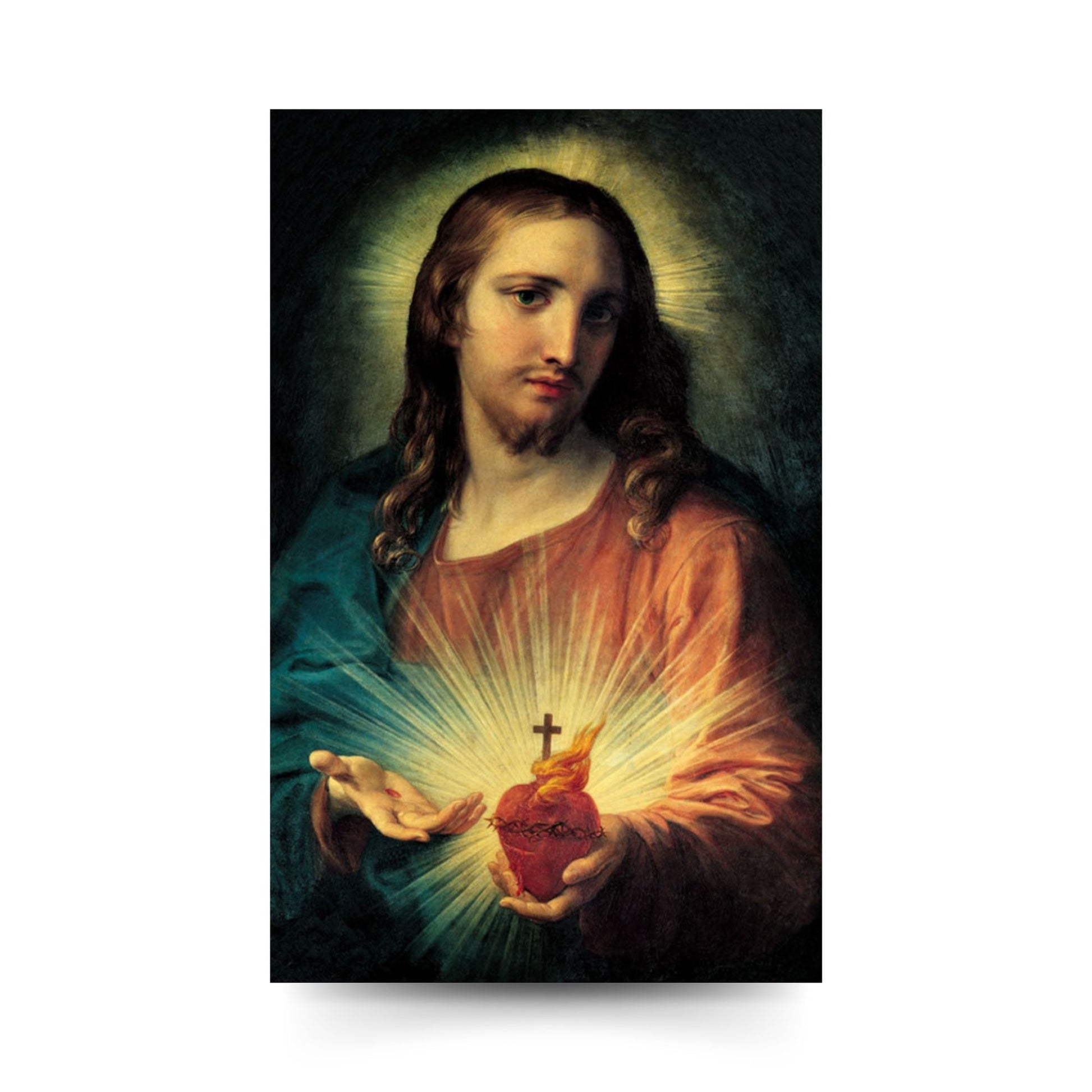 Santino sacro cuore di Gesù. Sul retro "Preghiera al sacro cuore di Gesù"
