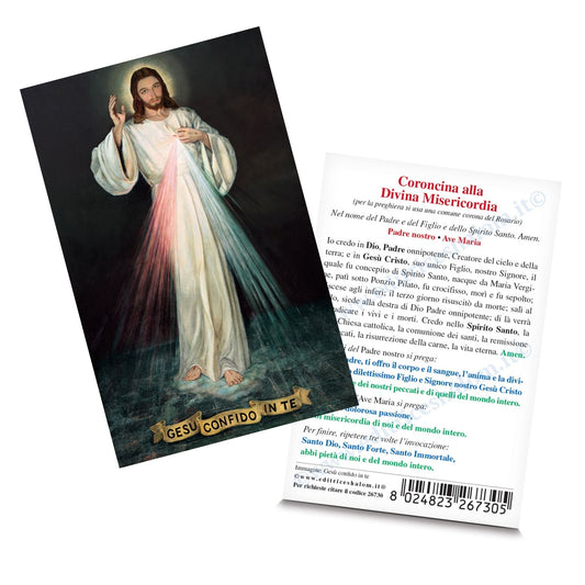 Santino Gesù confido in te. Sul retro "Coroncina divina misericordia"