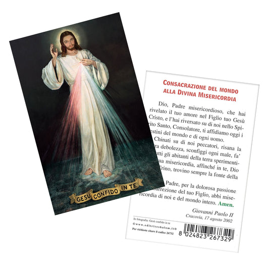 Santino Gesù confido in te. Sul retro "Preghiera di consacrazione del mondo alla Divina Misericordia"