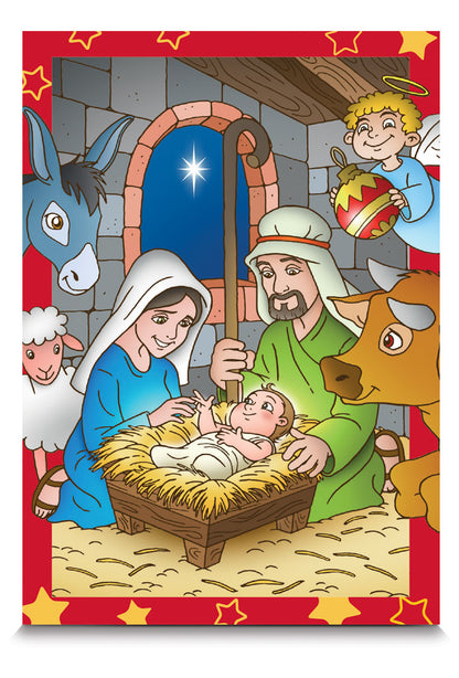 Santino Natività - linea bimbo. Sul retro preghiera "Vieni, Signore Gesù.."