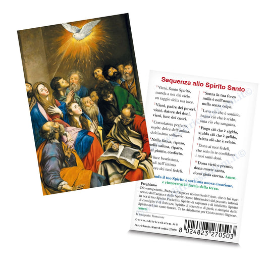 Santino Pentecoste. Sul retro "Sequenza allo Spirito Santo"