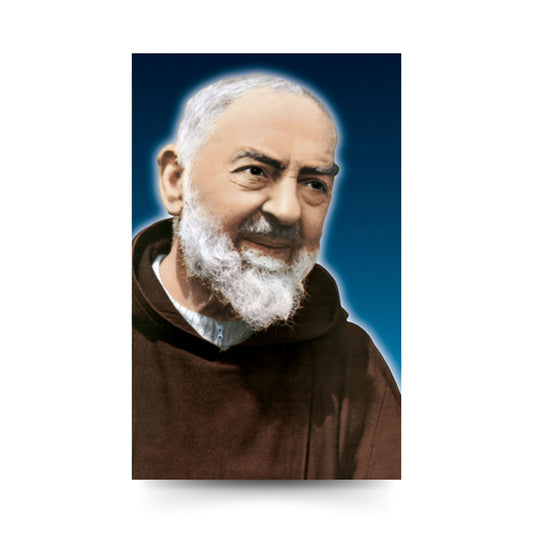 Santino san Pio. Sul retro "Coroncina Sacro Cuore di Gesù" di san Pio da Pietrelcina.