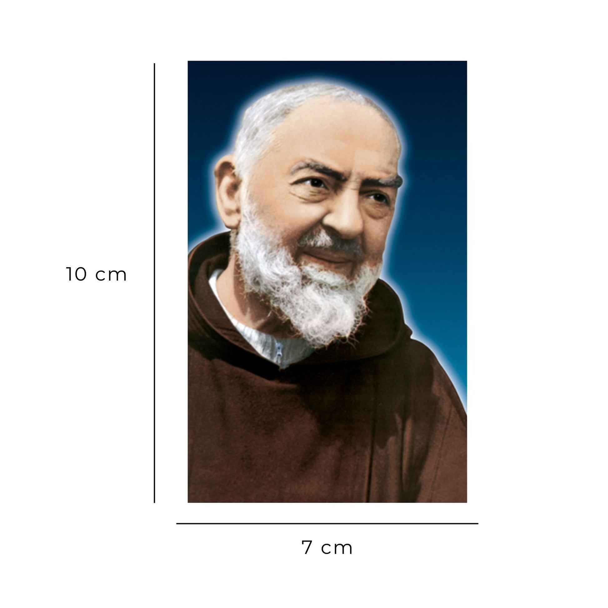 Santino san Pio. Sul retro "Coroncina Sacro Cuore di Gesù" di san Pio da Pietrelcina.