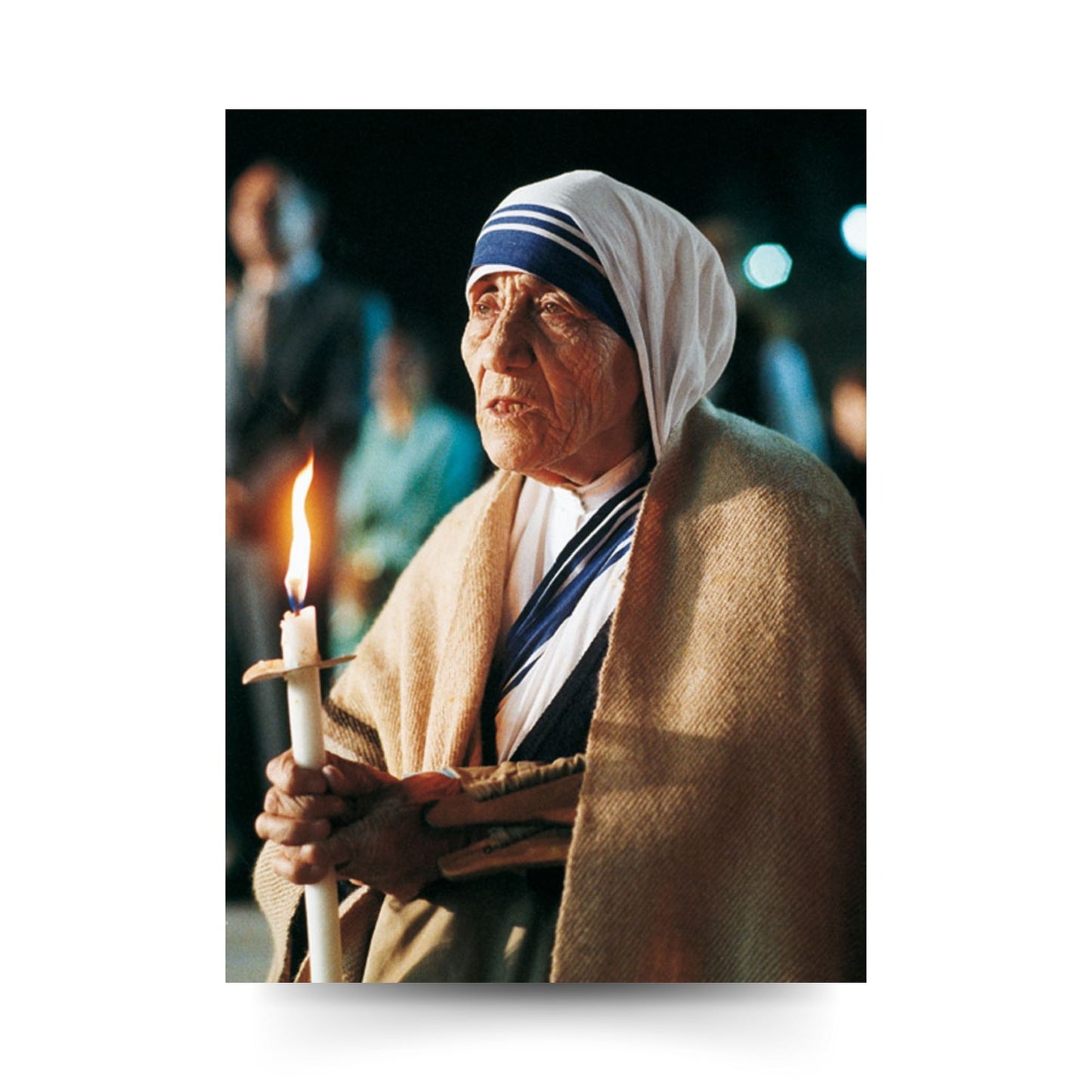 Santino madre Teresa di Calcutta. Sul retro "Preghiera inno alla vita"