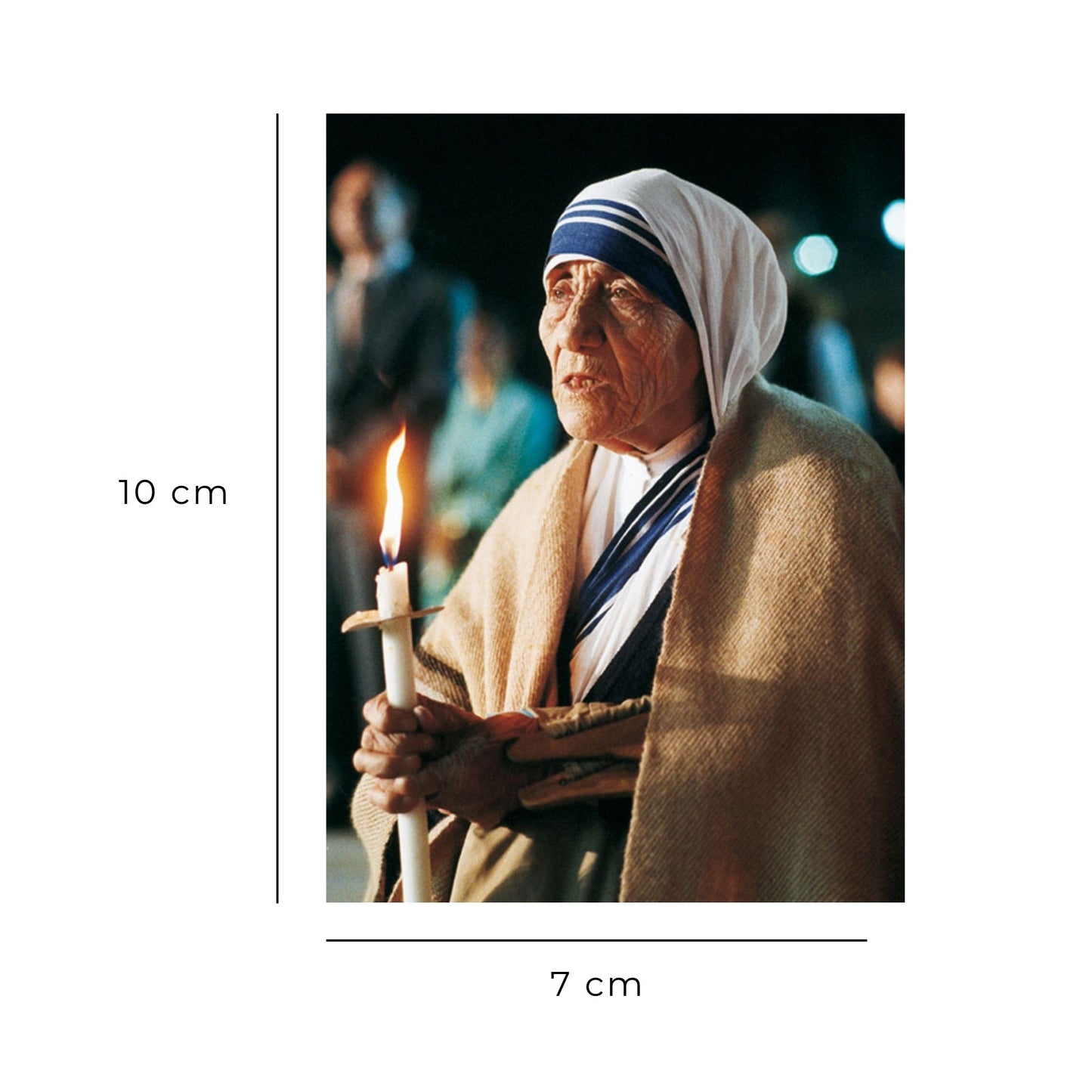 Santino madre Teresa di Calcutta. Sul retro "Preghiera inno alla vita"