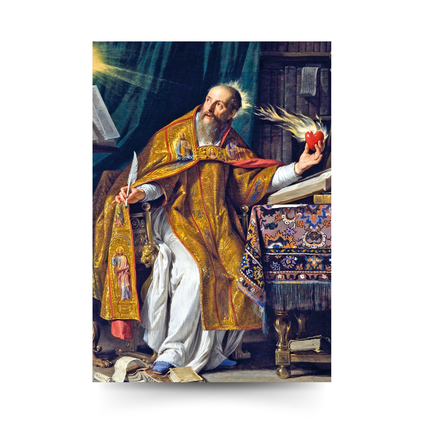 Santino sant'Agostino con retro "Preghiera a sant'Agostino"