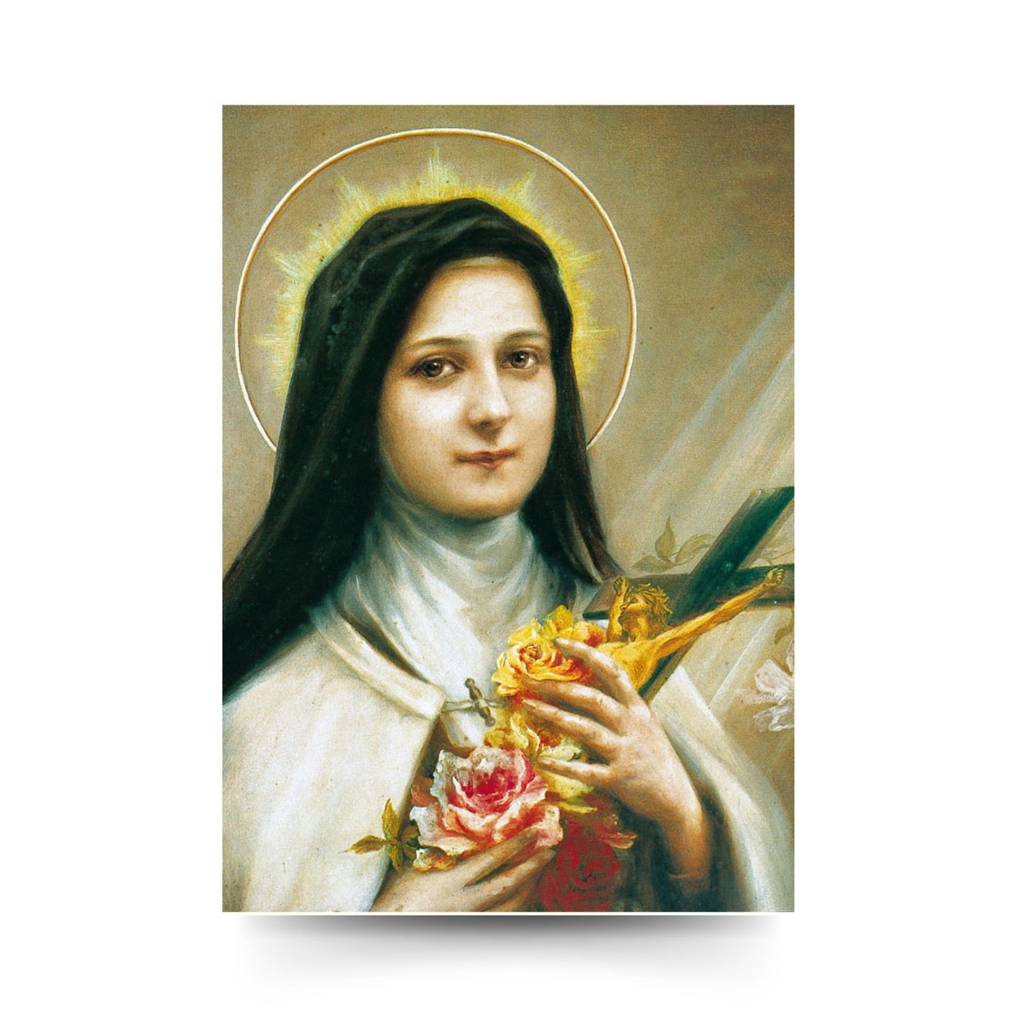 Santino santa Teresa di Lisieux. Sul retro "Novena delle rose"