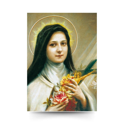 Santino santa Teresa di Lisieux. Sul retro "Novena delle rose"