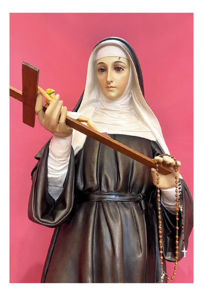 Santino santa Rita da Cascia. Sul retro "Preghiera del pellegrino"