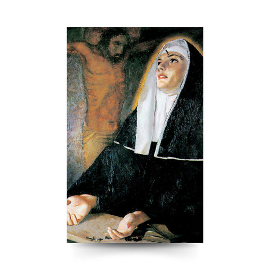 Santino santa Rita con retro "Preghiera a santa Rita per gli sposi"