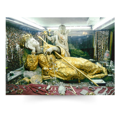 Santino statua santa Rosalia. Sul retro "Preghiera a santa Rosalia"