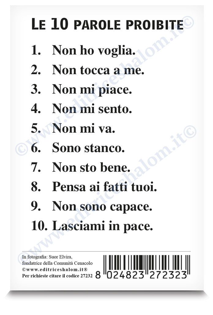 Santino suor Elvira. Sul retro "Le dieci parole proibite"