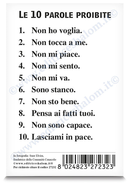 Santino suor Elvira. Sul retro "Le dieci parole proibite"