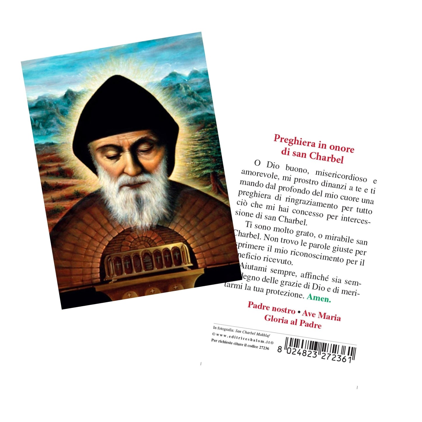 Santino san Charbel. Sul retro preghiera