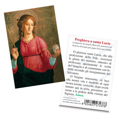 Santino santa Lucia con retro preghiera