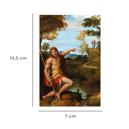 Santino san Giovanni Battista con retro preghiera