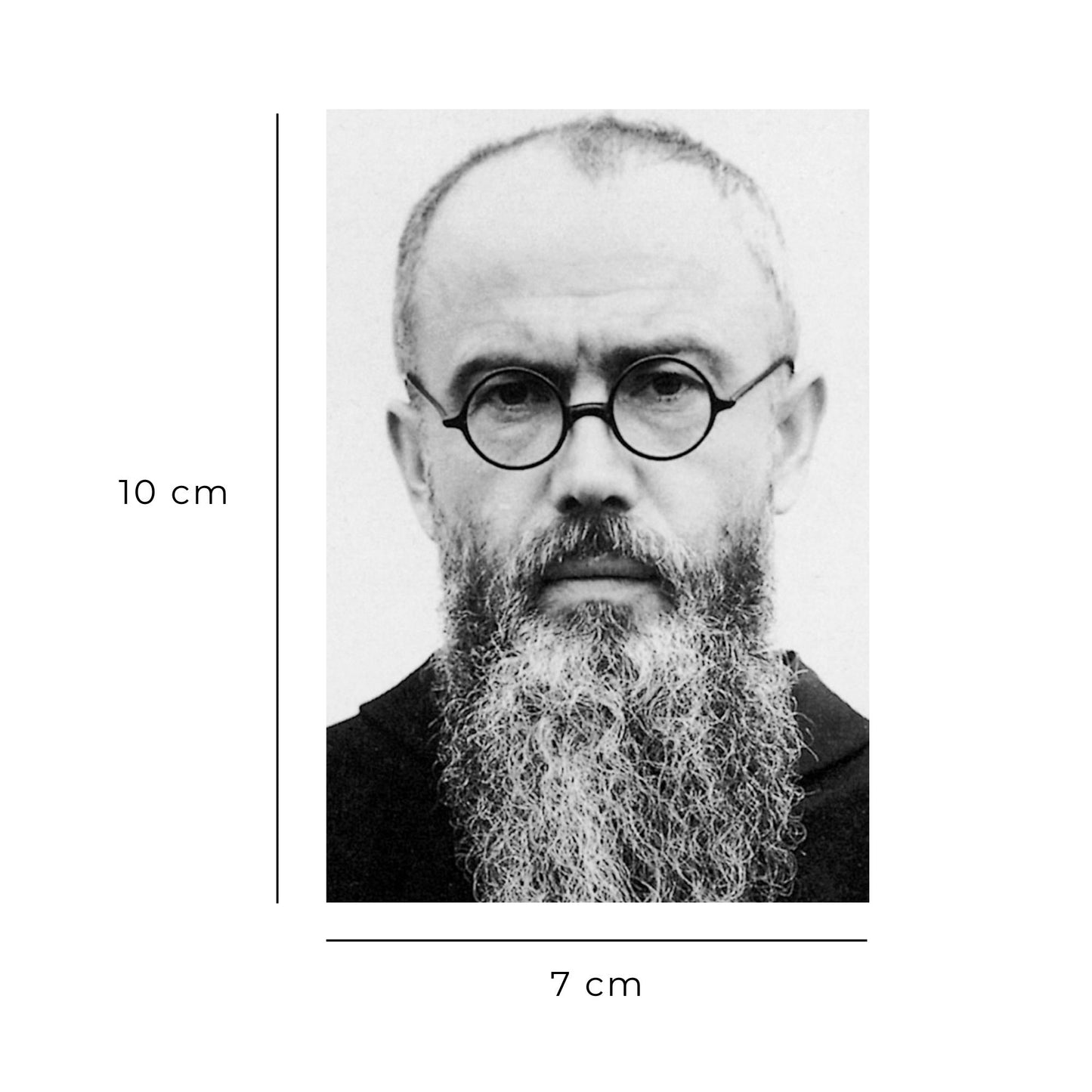 Santino san Massimiliano Kolbe con retro "Consacrazione quotidiana all'Immacolata di san Massimiliano Kolbe"