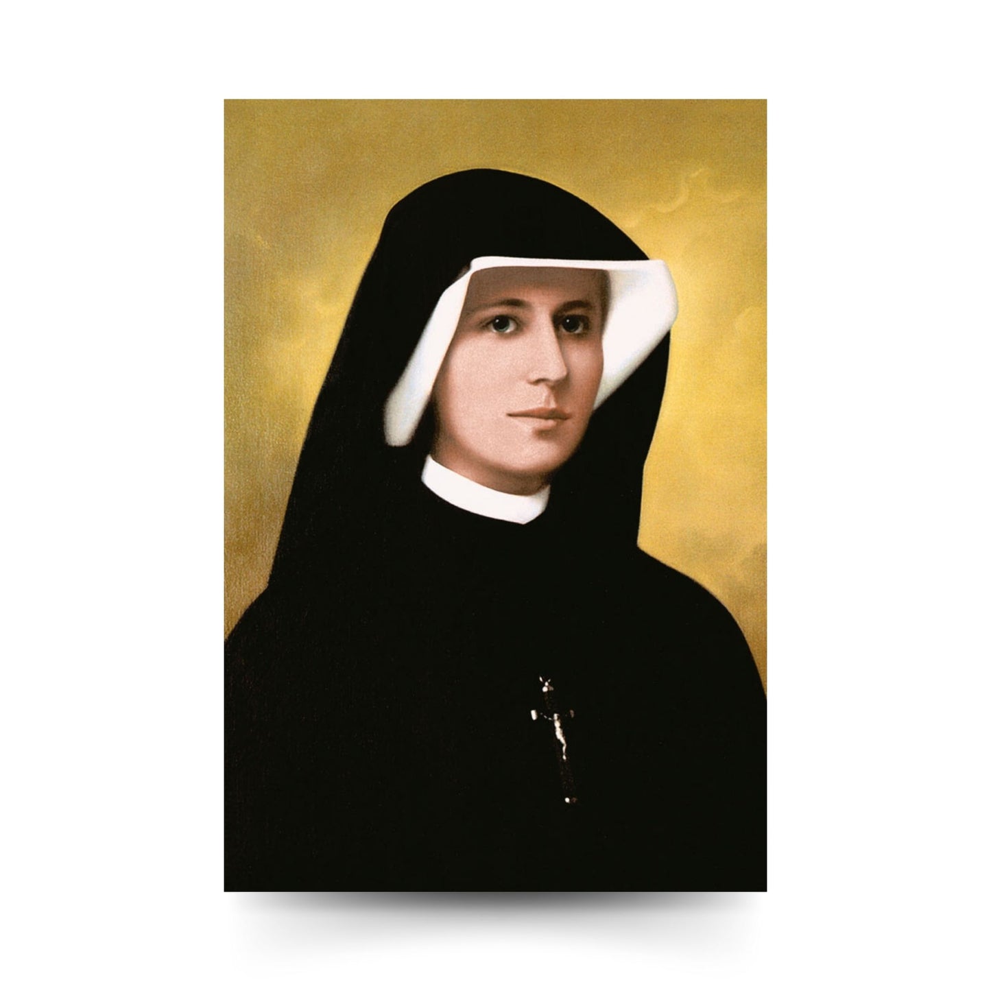 Santino santa Faustina kowalska con retro preghiera "A santa Faustina"