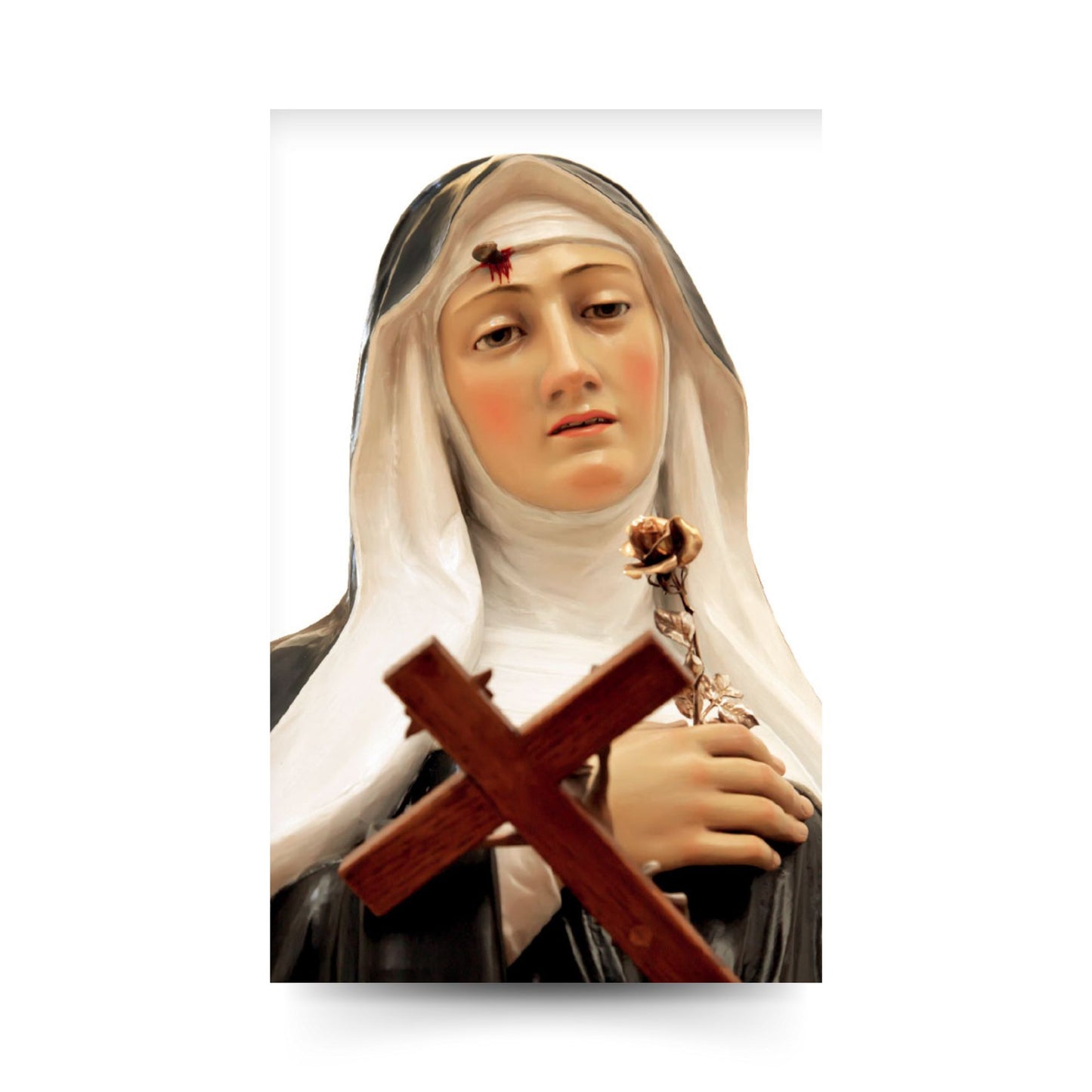 Santino santa Rita con retro "Preghiera per chi desidera incontrare la persona per formare una famiglia"