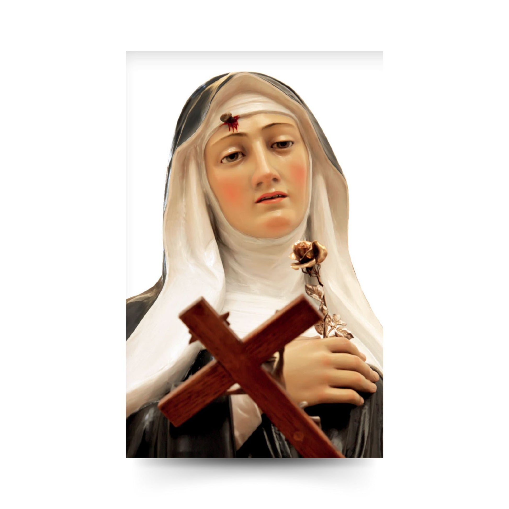 Santino santa Rita con retro "Preghiera per chi desidera incontrare la persona per formare una famiglia"