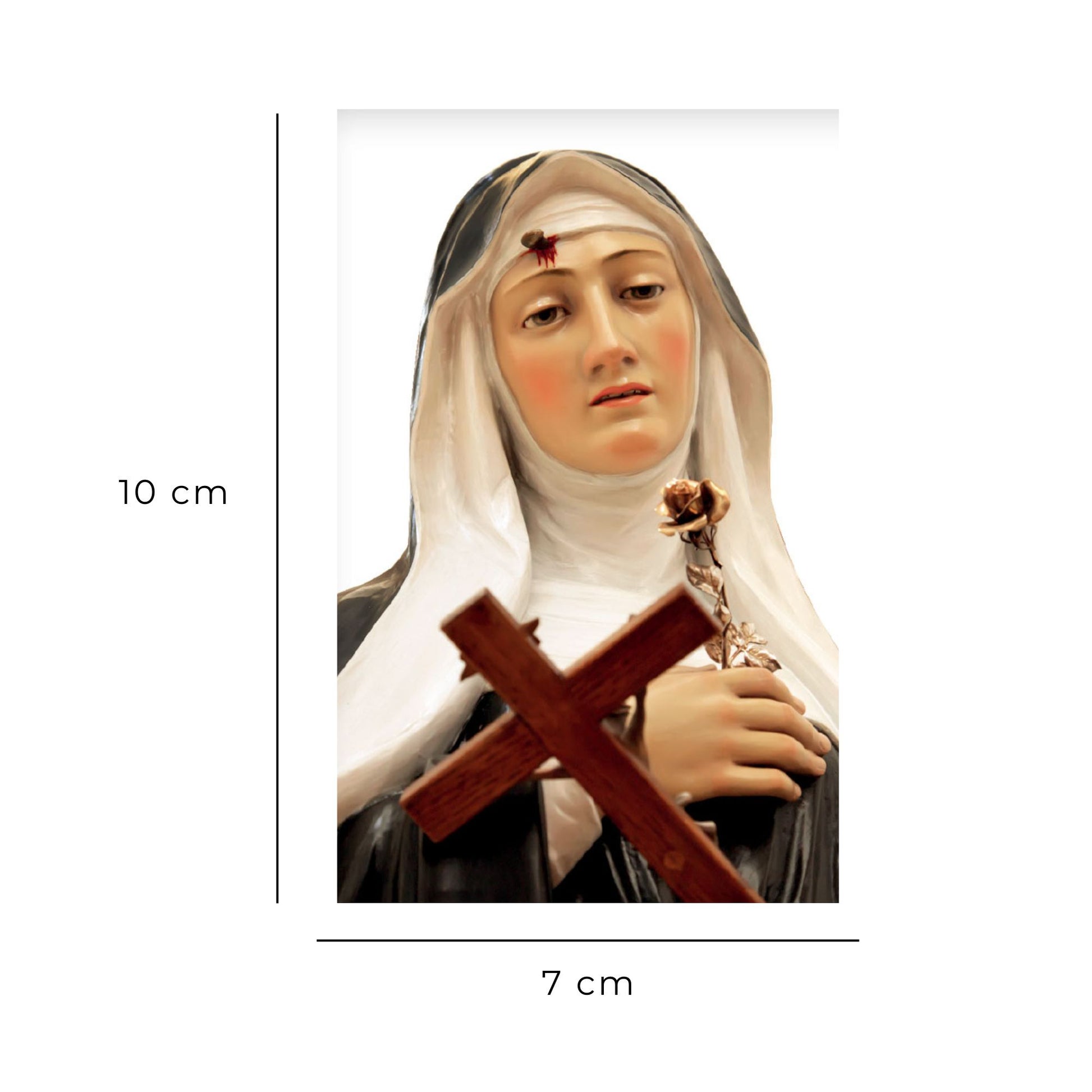 Santino santa Rita con retro "Preghiera per chi desidera incontrare la persona per formare una famiglia"