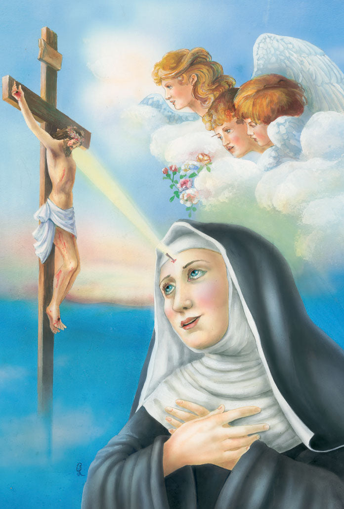 Santino santa Rita con retro "Preghiera a santa Rita per le anime del Purgatorio"