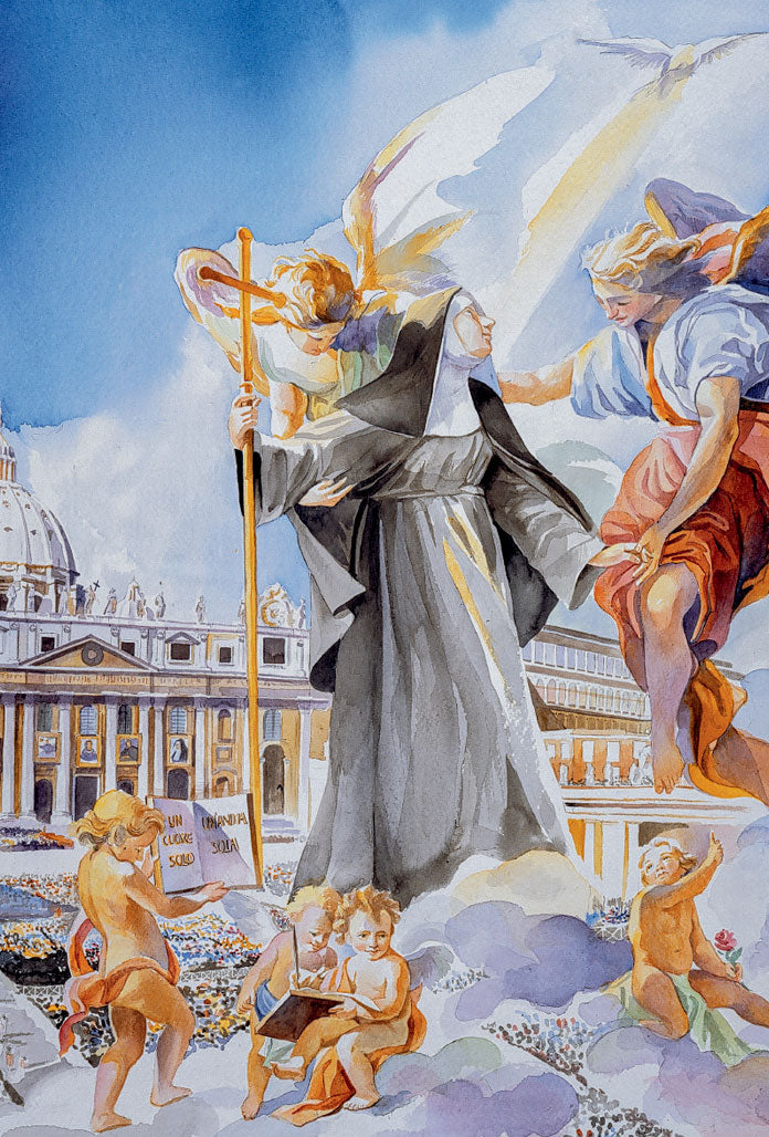 Santino beata Maria Teresa Fasce con retro "Preghiera alla beata Maria Teresa Fasce per chiedere una grazia"